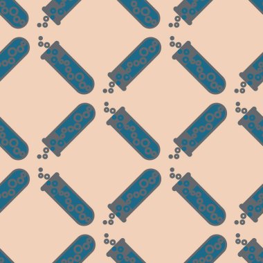 Kimya test tüpleri parlak arka plan üzerinde. Seamless modeli.