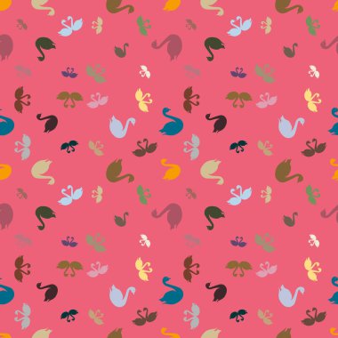 Kuğu renkli parlak seamless modeli