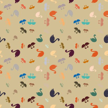 Kuğu renkli parlak seamless modeli