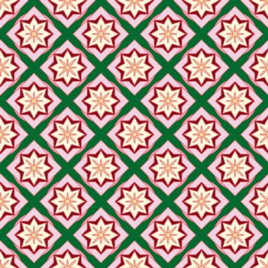 Soyut geometrik desenli çiçek öğeleri renkli kesintisiz arka planı için. 