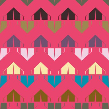 çizgi film kamp çadırları ile renk seamless modeli