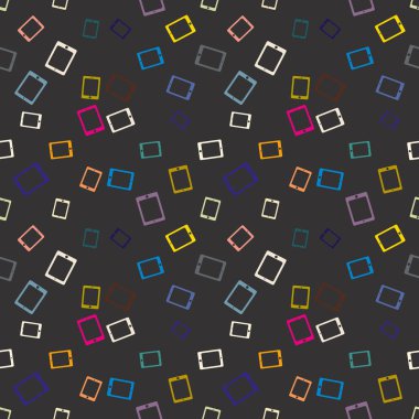 Akıllı telefon veya elektronik tablet Dikişsiz desen arka plan.