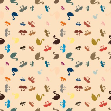 Kuğu renkli parlak seamless modeli