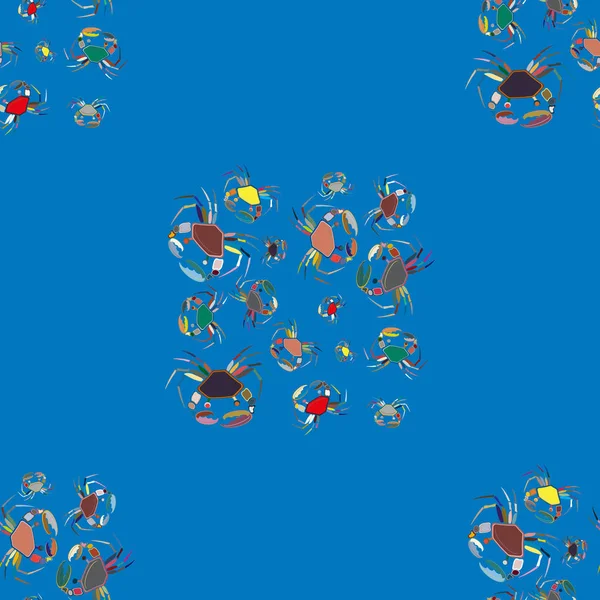 Fond Été Avec Crabes Illustration Vectorielle — Image vectorielle