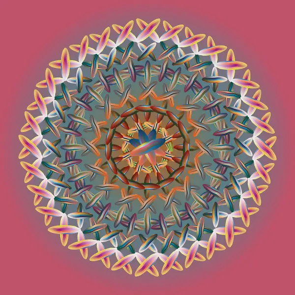 Colorful Sewing Mandala Design Work — Stock Vector