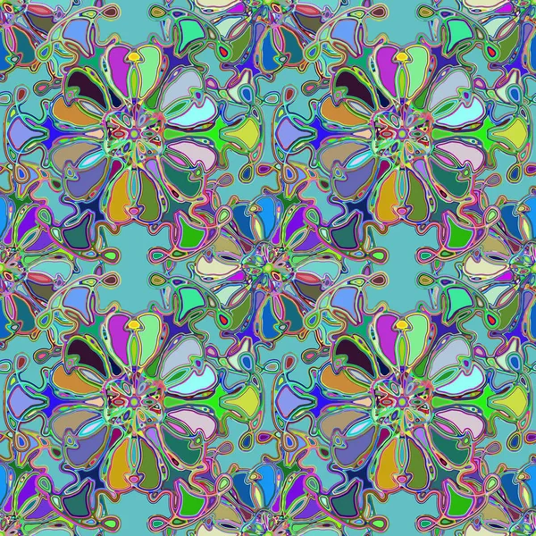 Абстрактный Калейдоскоп Красочный Бесшовный Узор Фона — стоковый вектор