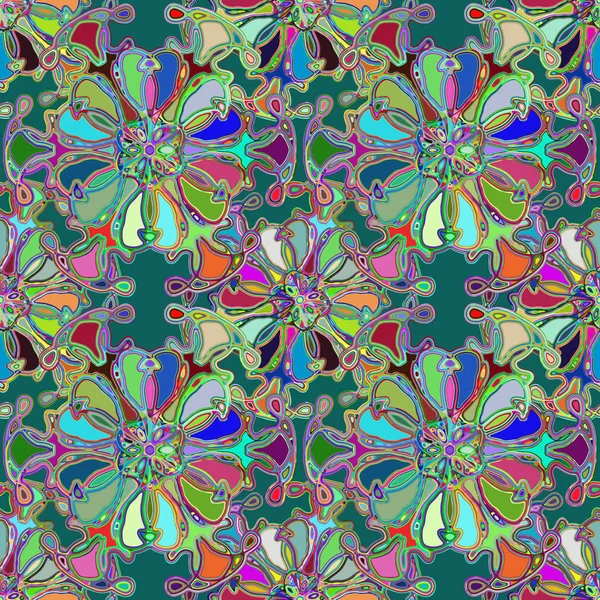 Caleidoscopio Abstracto Patrón Inconsútil Colorido Para Fondo — Vector de stock