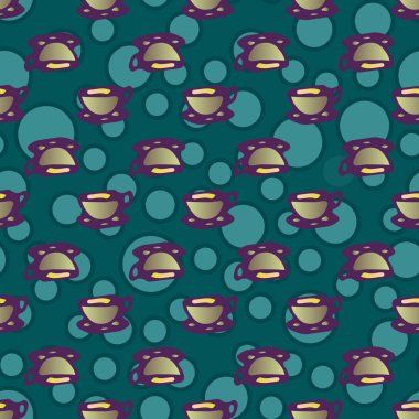 Bardak kahve veya çay arka plan seamless modeli üzerinde noktalı.