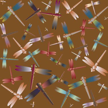 Dekoratif renkli seamless modeli ile şirin yusufçuk