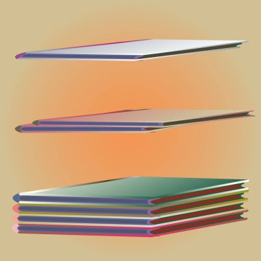 Renkli Notebook yığınları. Vektör çizim