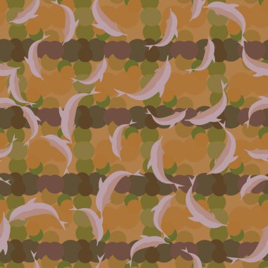 Yunuslar su altında çizim arka planı için bir sürü ile sorunsuz doku