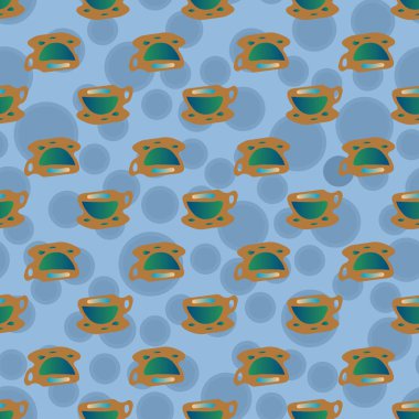 Bardak kahve veya çay arka plan seamless modeli üzerinde noktalı.