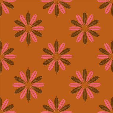 Çiçekler, vektör çizim ile çok renkli geometrik seamless modeli 