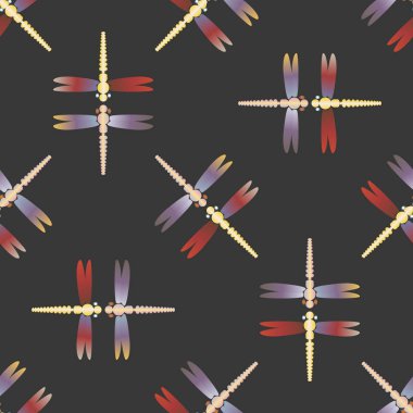 Dekoratif renkli seamless modeli ile şirin yusufçuk