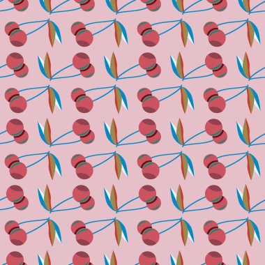 kiraz seamless modeli. Tekstil Ambalaj ve duvar kağıtları için iyi.