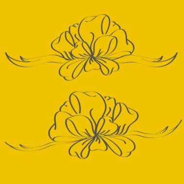 Set çekilmiş yay izole el renk arka plan üzerinde.