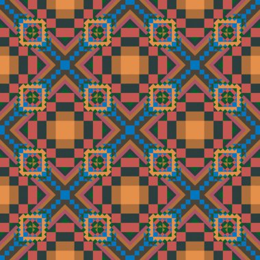 Geometrik etnik desen sorunsuz tasarım arka plan veya duvar kağıdı için