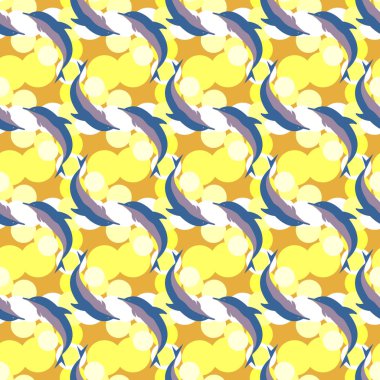 Yunuslar su altında çizim arka planı için bir sürü ile sorunsuz doku