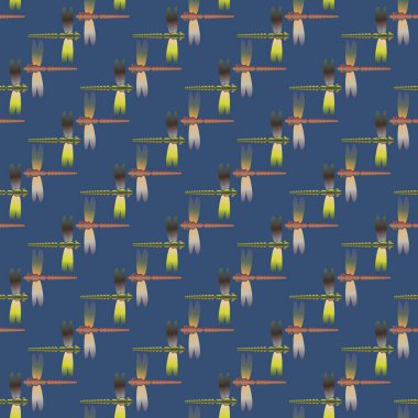 Dekoratif renkli seamless modeli ile şirin yusufçuk