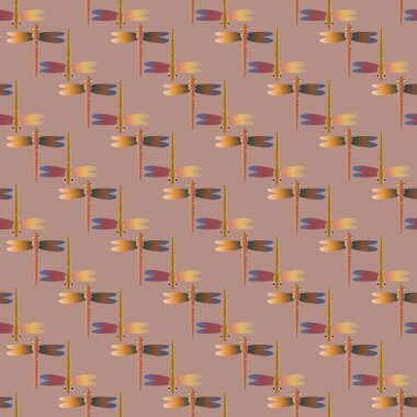 Dekoratif renkli seamless modeli ile şirin yusufçuk