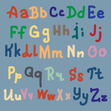 Elle çizilmiş alfabe. Boyalı harfleri fırça. El yazı ve özel tipografi tasarımları logo ve afiş, davetiye ve kartları için