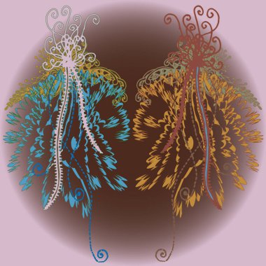 Yeni tasarım çalışmaları için el yapımı doodle ile soyut desen.