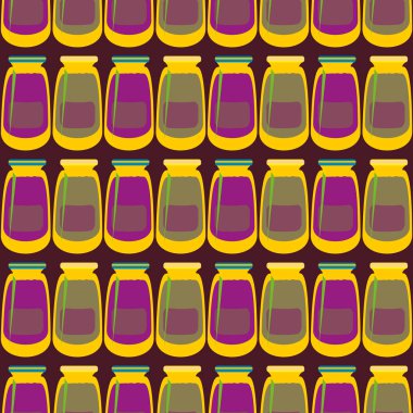 Kavanoz ile rustik ev konserve yeni dikişsiz desen arka planı için.