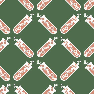 Kimya test tüpleri parlak arka plan üzerinde. Seamless modeli.