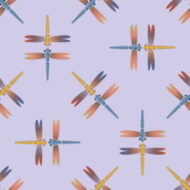 Dekoratif renkli seamless modeli ile şirin yusufçuk