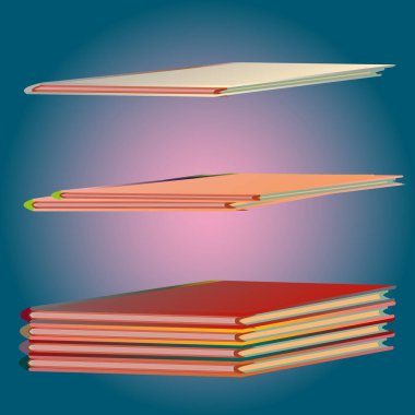 Renkli Notebook yığınları. Vektör çizim