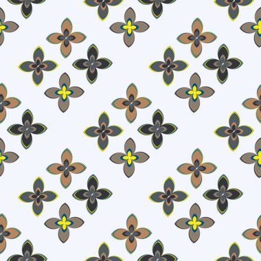 Çiçekler, vektör çizim ile çok renkli geometrik seamless modeli 