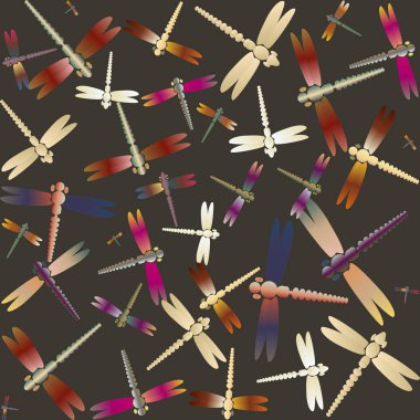 Dekoratif renkli seamless modeli ile şirin yusufçuk