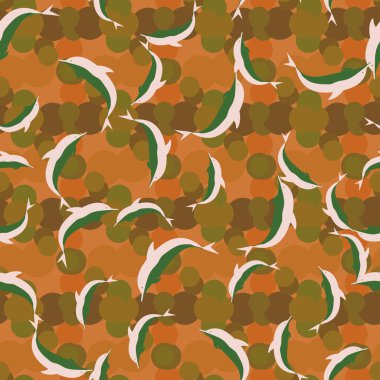 Yunuslar su altında çizim arka planı için bir sürü ile sorunsuz doku