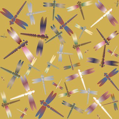 Dekoratif renkli seamless modeli ile şirin yusufçuk