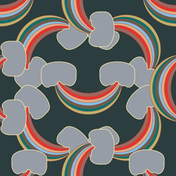 Rainbow Seamless Pattern Rainbows Design Textile Interior Design Linens Etc — Stock Vector