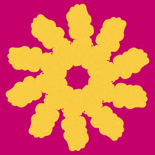 Basit renkli soyut mandala. Parlak dairesel süsleme basit şekiller oluşur. 