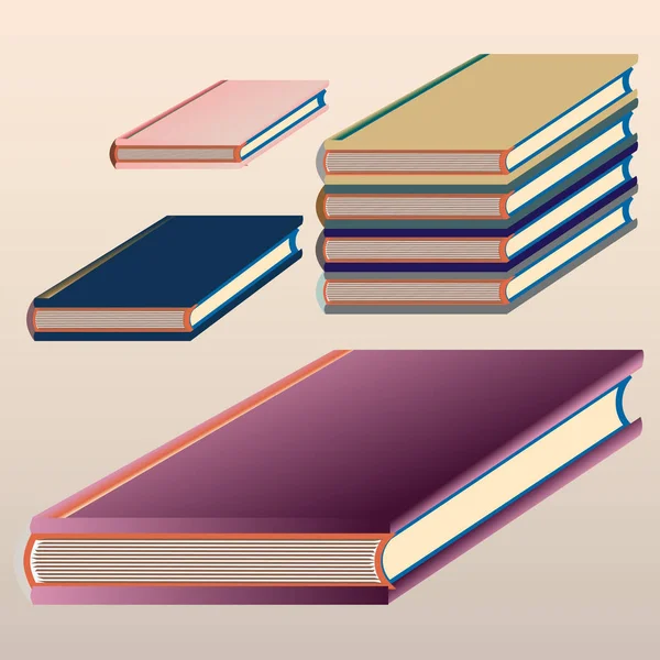 Pilhas Livros Coloridos Ilustração Vetorial —  Vetores de Stock
