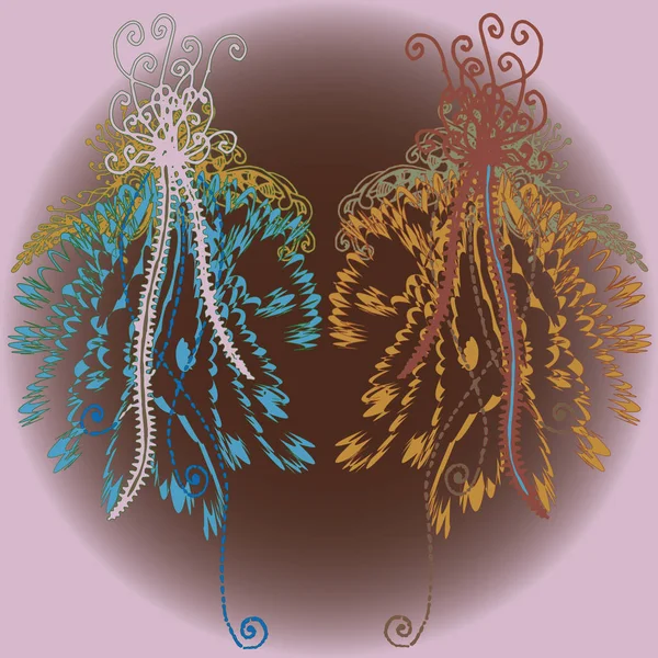 Yeni tasarım çalışmaları için el yapımı doodle ile soyut desen.