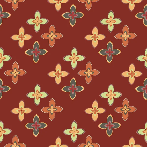 Çiçekler, vektör çizim ile çok renkli geometrik seamless modeli 