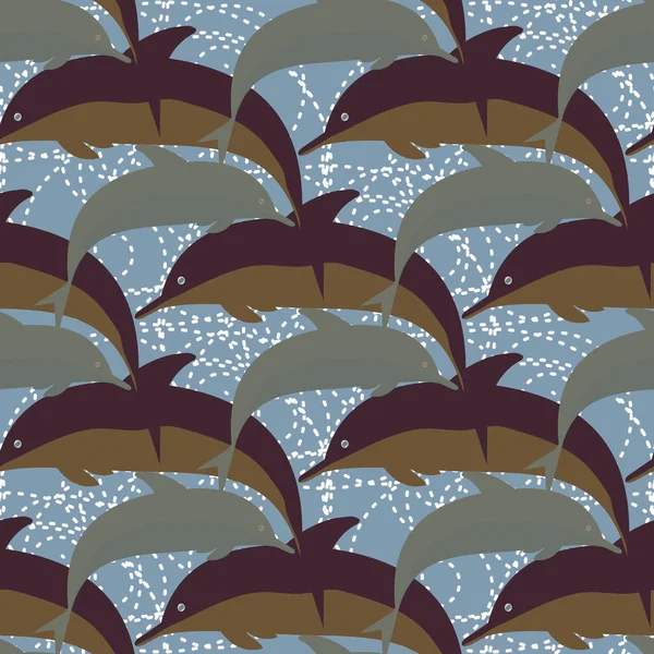 Yunuslar su altında çizim arka planı için bir sürü ile sorunsuz doku