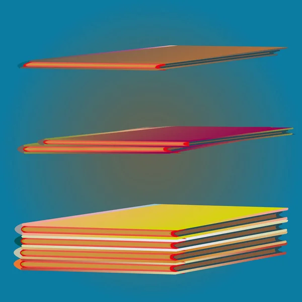 Des Piles Carnets Colorés Illustration Vectorielle — Image vectorielle