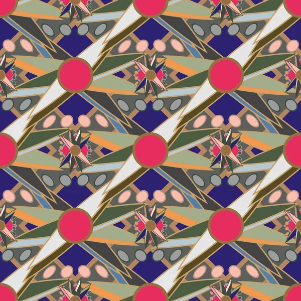 Çiçekler, vektör çizim ile çok renkli geometrik seamless modeli 