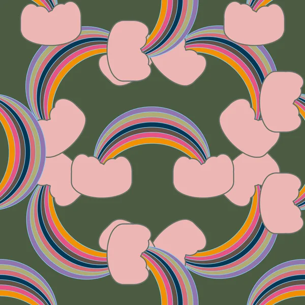 Rainbow seamless pattern. Rainbows design for textile, interior design, linens, etc. Cute abstract kids background.