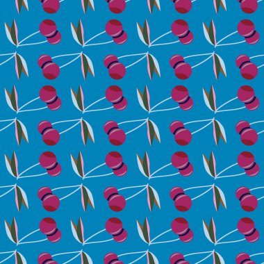 kiraz seamless modeli. Tekstil Ambalaj ve duvar kağıtları için iyi.