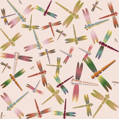 Dekoratif renkli seamless modeli ile şirin yusufçuk