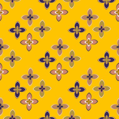 Çiçekler, vektör çizim ile çok renkli geometrik seamless modeli 