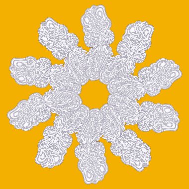 Basit renkli soyut mandala. Parlak dairesel süsleme basit şekiller oluşur. 