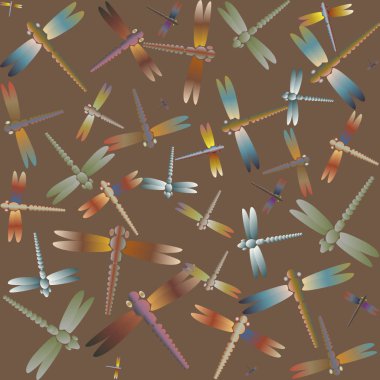 Dekoratif renkli seamless modeli ile şirin yusufçuk