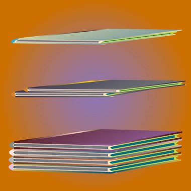 Renkli Notebook yığınları. Vektör çizim
