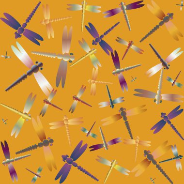 Dekoratif renkli seamless modeli ile şirin yusufçuk